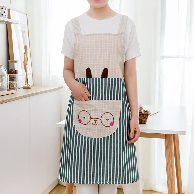 Novo estilo versão coreana moda algodão casa cozinha cintura feminina Manicure leite chá flor loja Workwear macacão aven