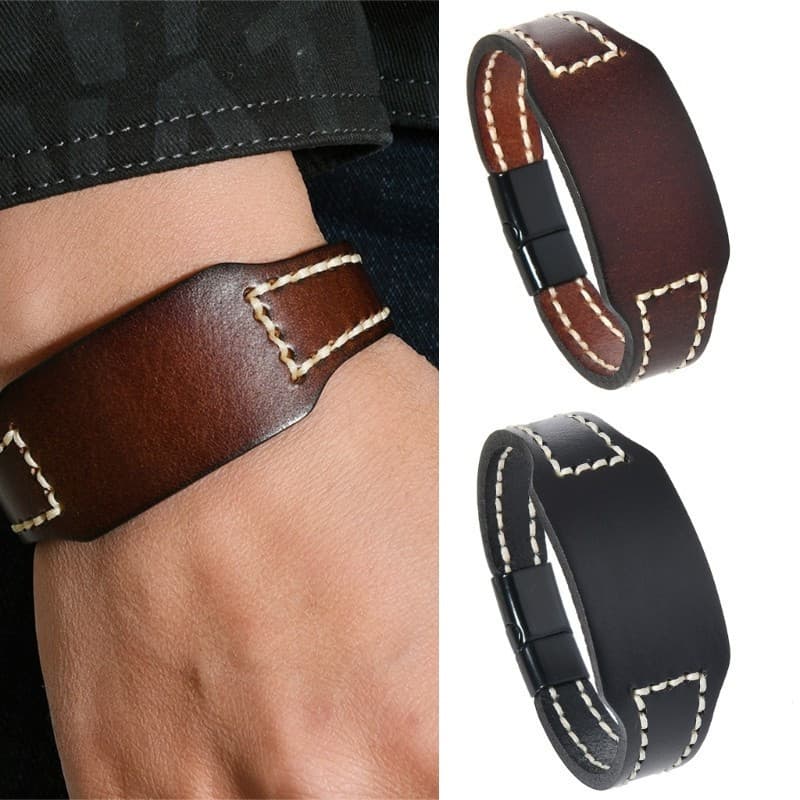 Bom Ajustável Marrom Couros Trabalhados Pulseira Leve Unissex Acessório Escritório Para Acessórios De Moda Casual