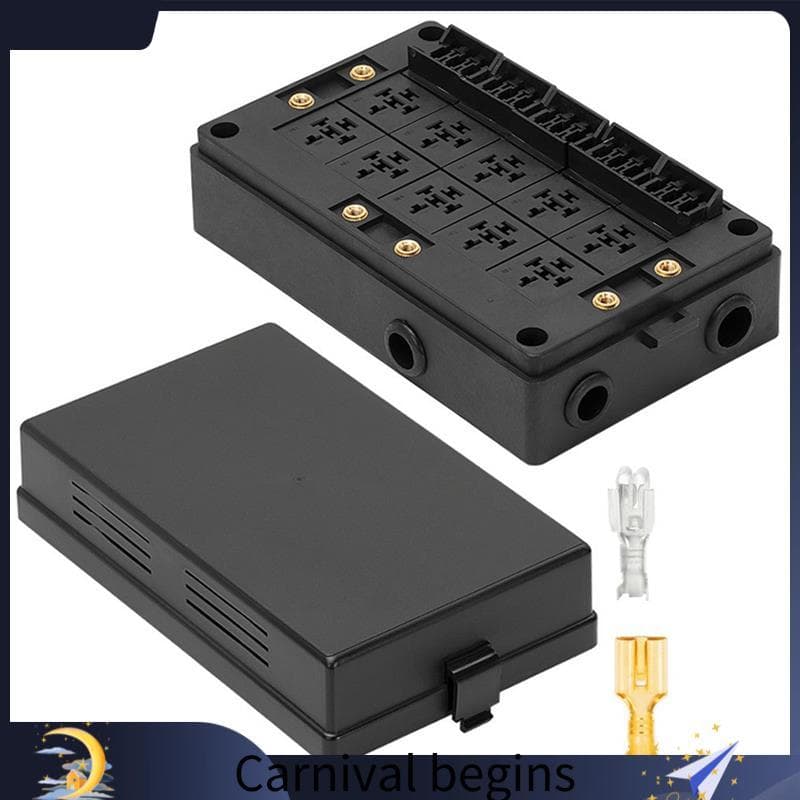 [eileenj3] Caixa De Relé De Fusível Automotivo Terminais Bloco Universal 12V Para Carro , Caminhão-Suporte Estilo 10 Slo