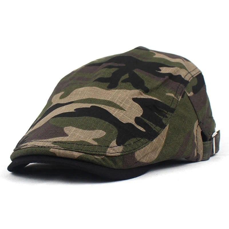Bonés de Verão em Camuflagem para Homens, Boné de Algodão com Aba Reta, Boina de Pintor para Mulheres