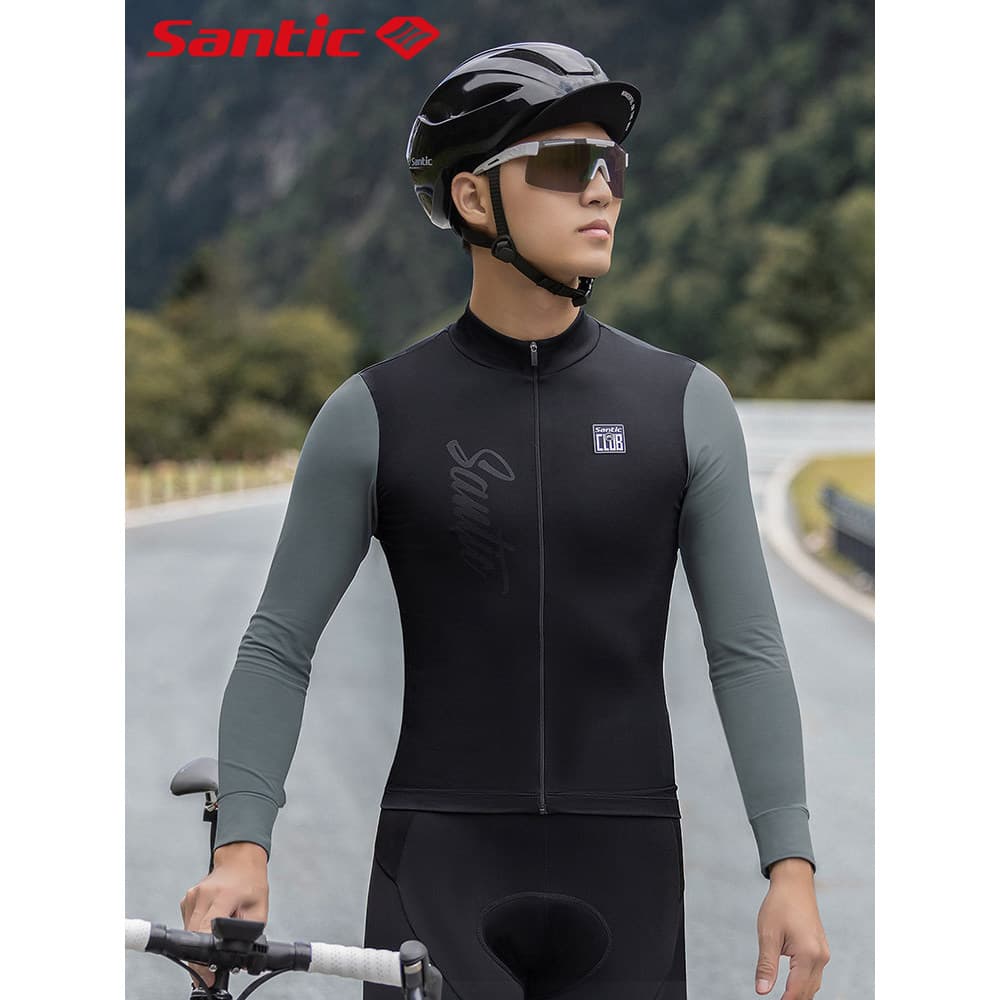 Santic Santic Santic Outono Inverno Lã Manga Comprida Camisa de Ciclismo Bicicleta de Estrada Top Térmico Ciclism