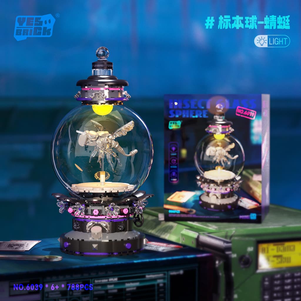Novo produto⭐Inseto galáxia parque de diversões fantasia bola de cristal castelo educacional montagem blocos de construç
