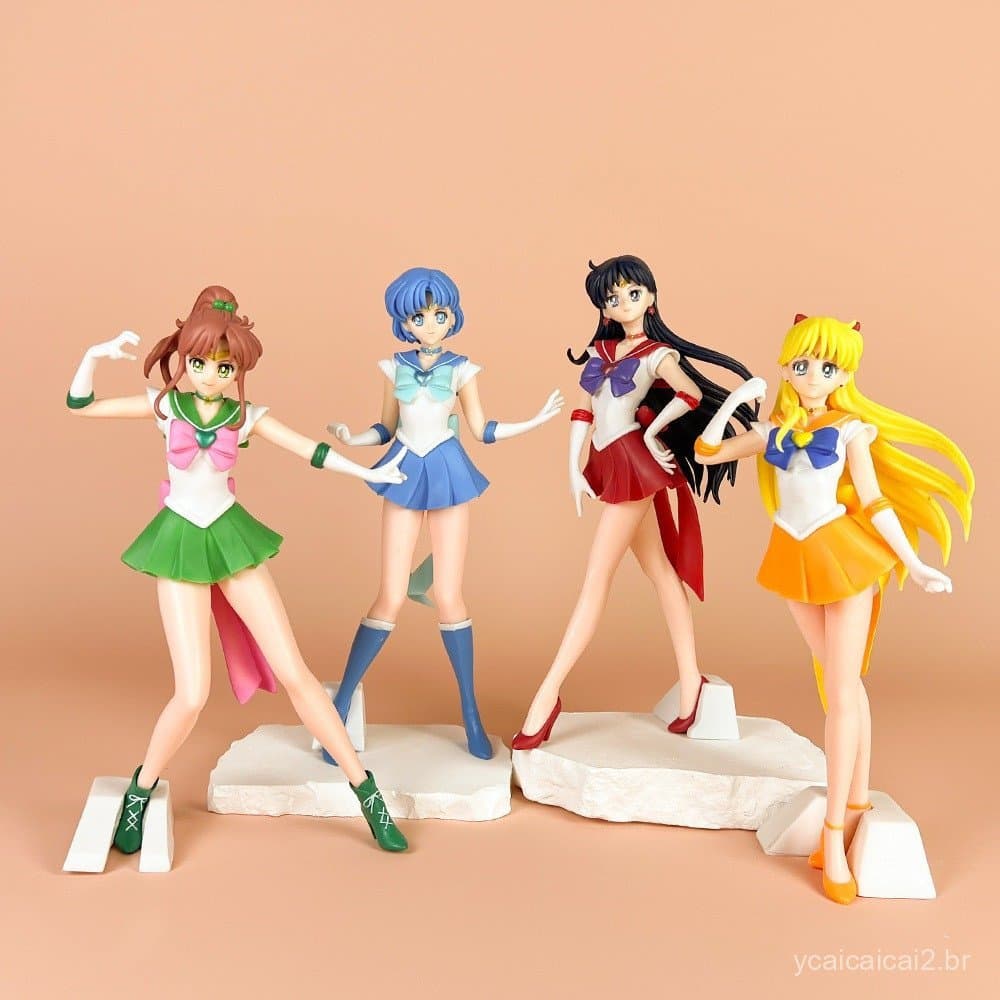 1Pcs 22cm Marinheiro Lua Anime Figura Minako Aino Mizuno Ami Hino Rei Kino Makoto Figuras De Ação Em PVC Modelo Estátua
