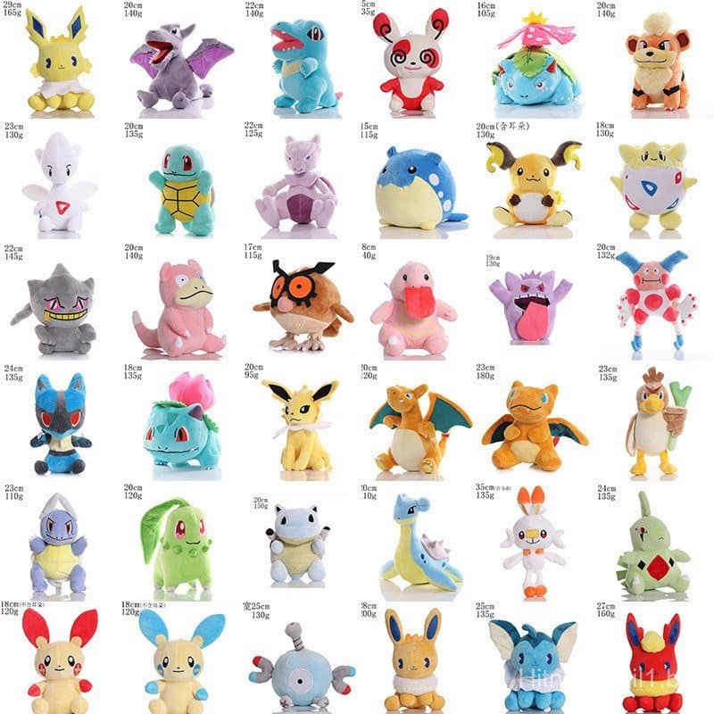 71 Estilos Pikachu Pichu Charmander Bulbasaur Squirtle Psyduck Eevee Pelúcia Macio Animais De Peluche Plushie Brinquedo