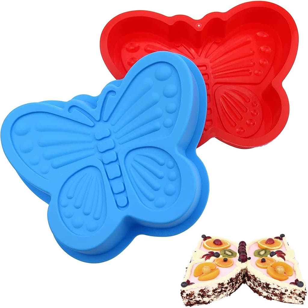 2 UNIDADES Forma de Silicone para Bolo em Forma de Borboleta 3D, Moldes para Assar Bolo e Torta para Casamento, Natal e