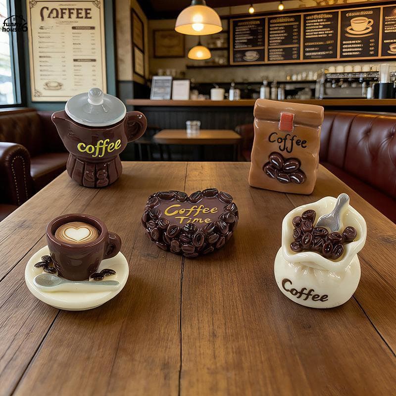 Diversão 10 Pçs Modelos De Simulação De Resina De Café Em Miniatura Micro Paisagem Decoração Brinquedos Para DIY Casa De