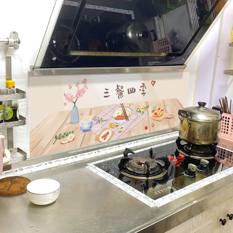 Faixa de sucção lateral capô cozinha adesivo à prova de óleo pequena decoração de parede adesivo de parede à prova d'águ