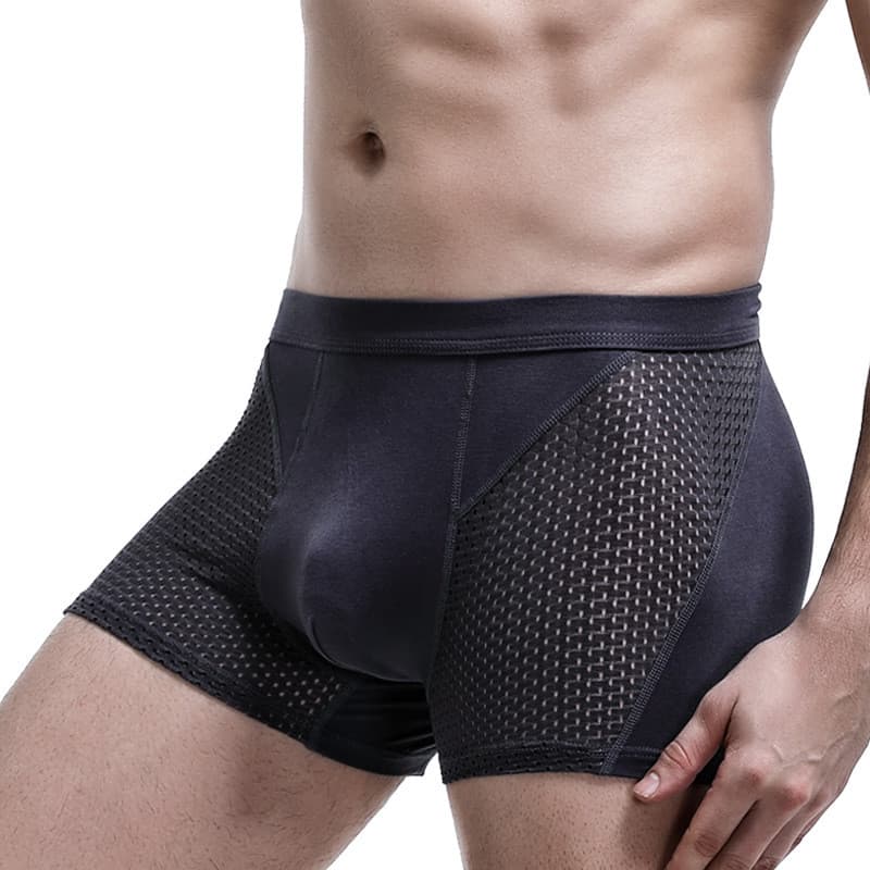 Cuecas Masculinas De Seda Gelada Para O VerãO, Boxer Briefs Finos E RespiráVeis Em Malha, Shorts Modernos Para Jovens.