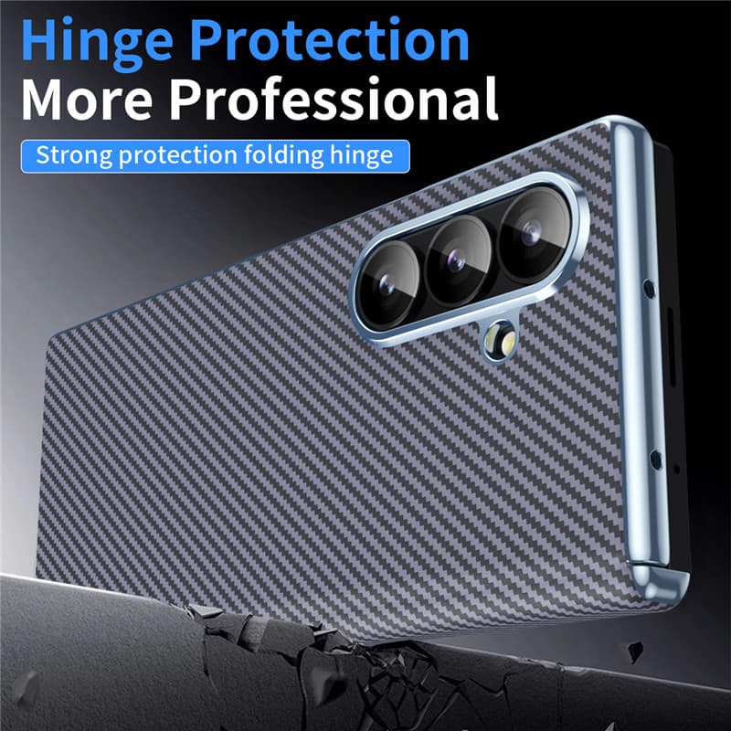 Chapeamento De Fibra De Carbono Com Tela Proteger Caso Para Samsung Galaxy Z Fold 8 Ultra 7 6 5 4 Fold8 5G Dobradiça Pro