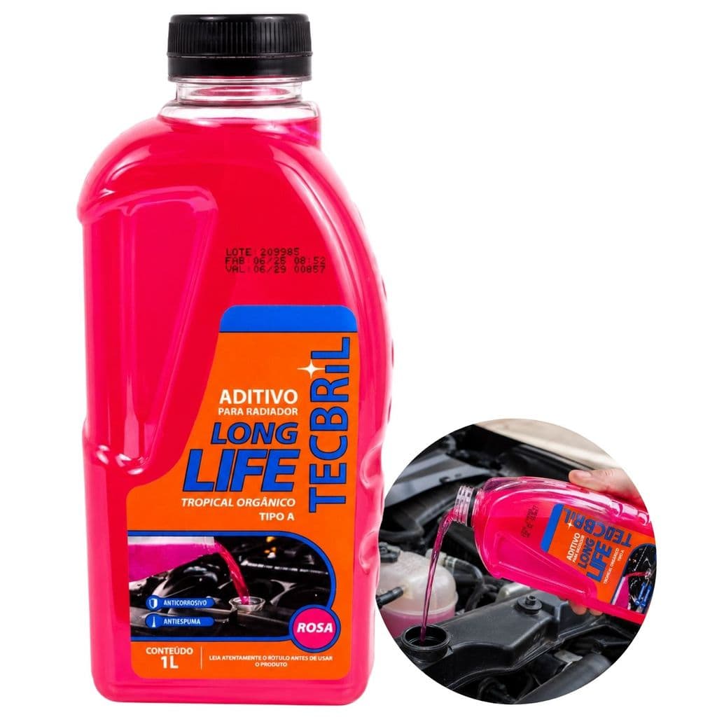 Aditivo Radiador Tecbril Long Life Orgânico Rosa 1 Litro