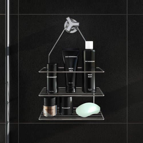 Organizador Banheiro Dois Compartimentos Prateleira Moderna Durable Facil Instalacao
