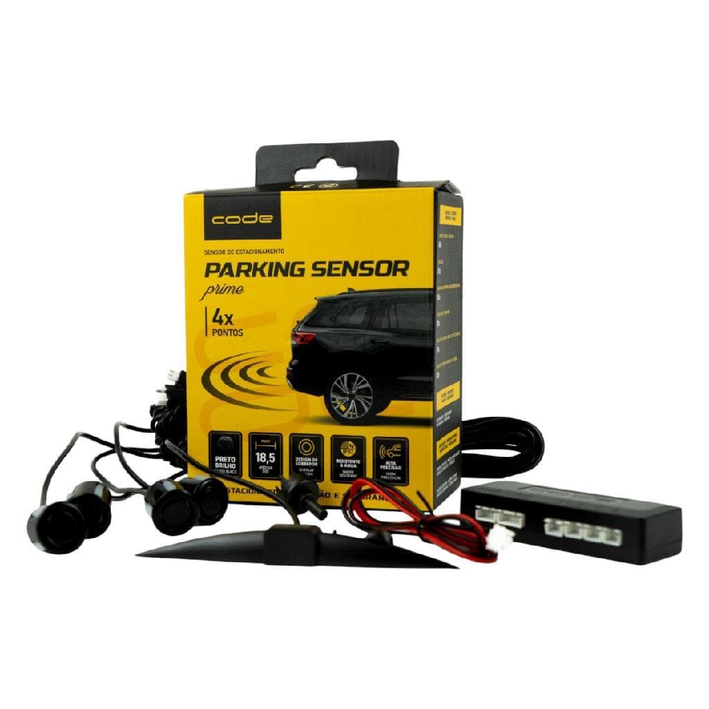 Sensor Estacionamento Ré 4 Sensores Display Preto brilho Code