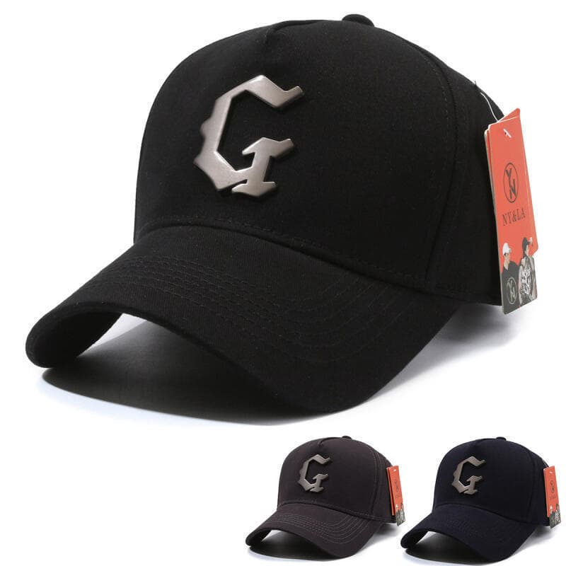 Boné de Primavera e Outono com Letras Bordadas, Boné de Beisebol para Cabeças Grandes, Moda Urbana, Boné Unissex para Ca