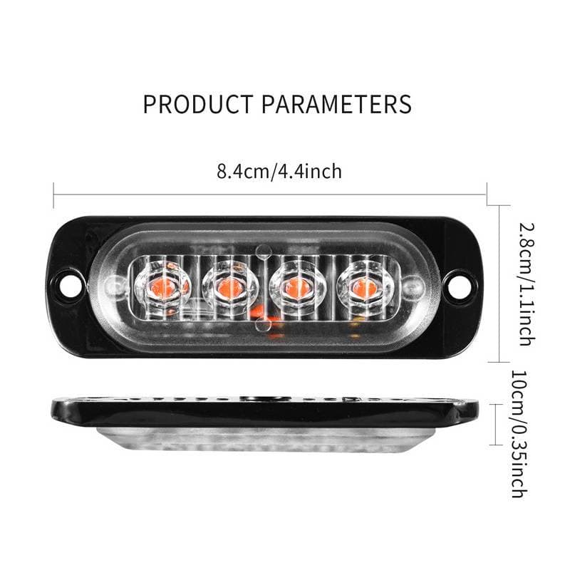 4LED Luz De Advertência Do Carro Grill Avaria Tru Reboque Farol Lâmpada LED Âmbar Lateral Para Carros 12V-24V