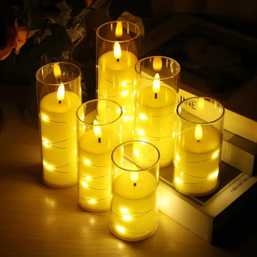 Kit Vela Eletronica Led Decorativa Chama Viva Bateria