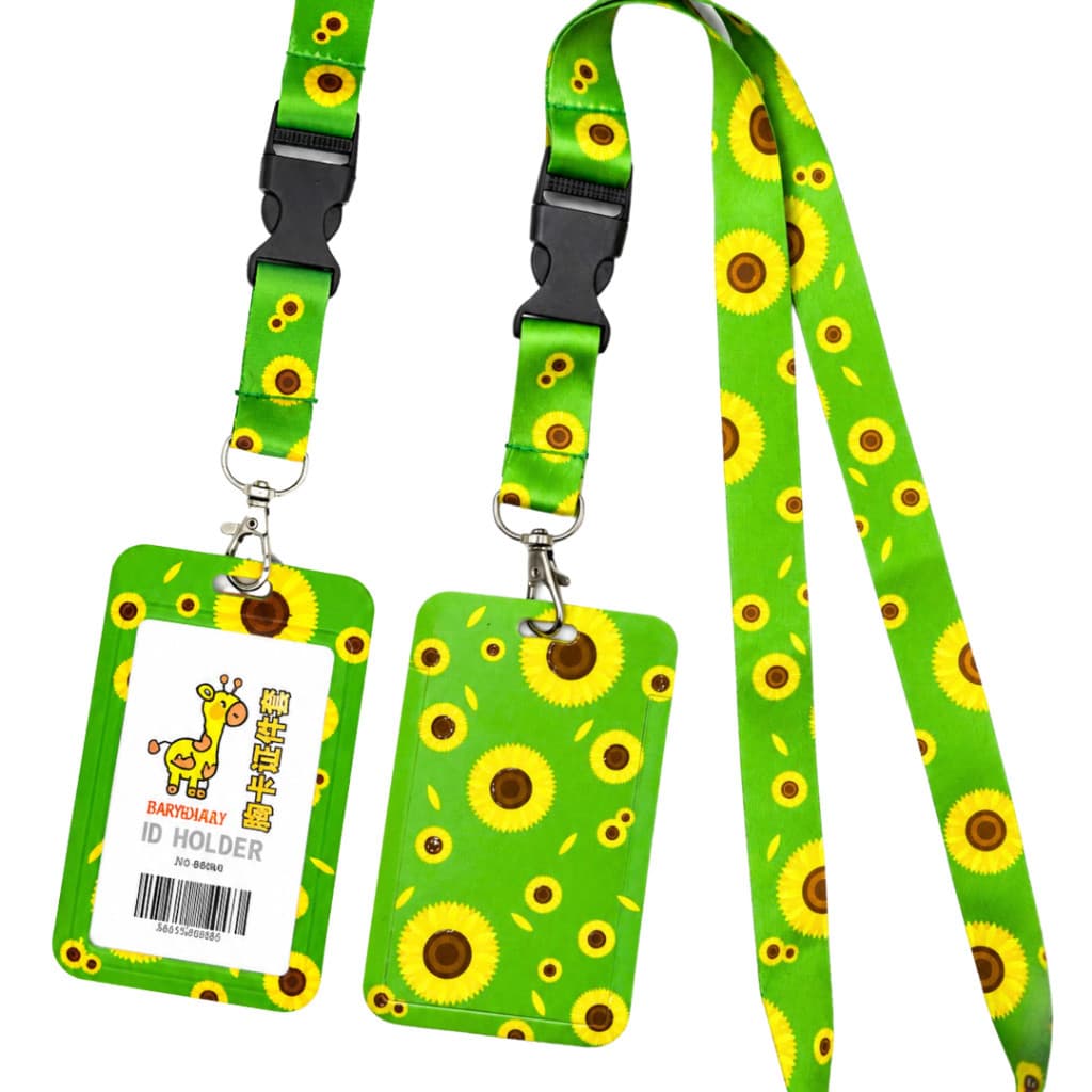 Kit 2 Cordão C/ Porta Crachá Girassol Deficiências Ocultas - Porta Crachá Vertical e Cordão Girassol