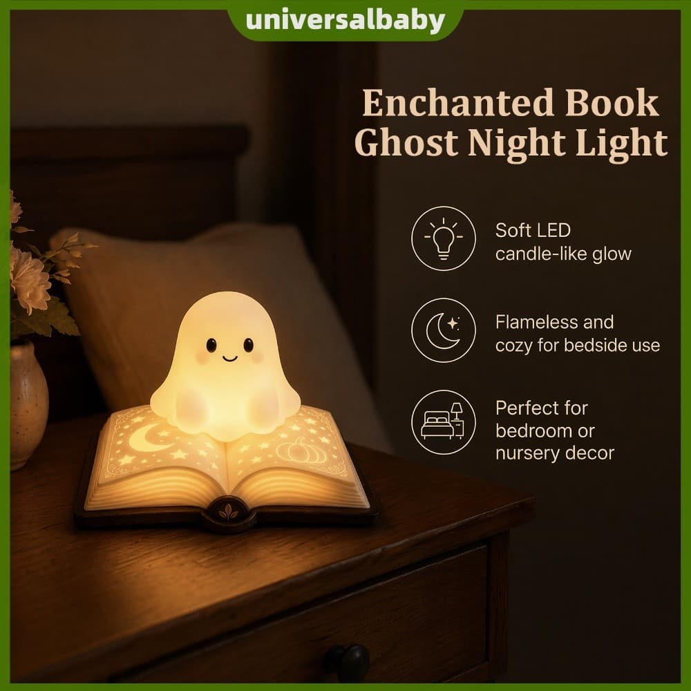 Halloween Ghosht Night Light Multiuso Adorável Ghost Book Lights Luz Quente Presente Para Amigos [universalbaby.br]