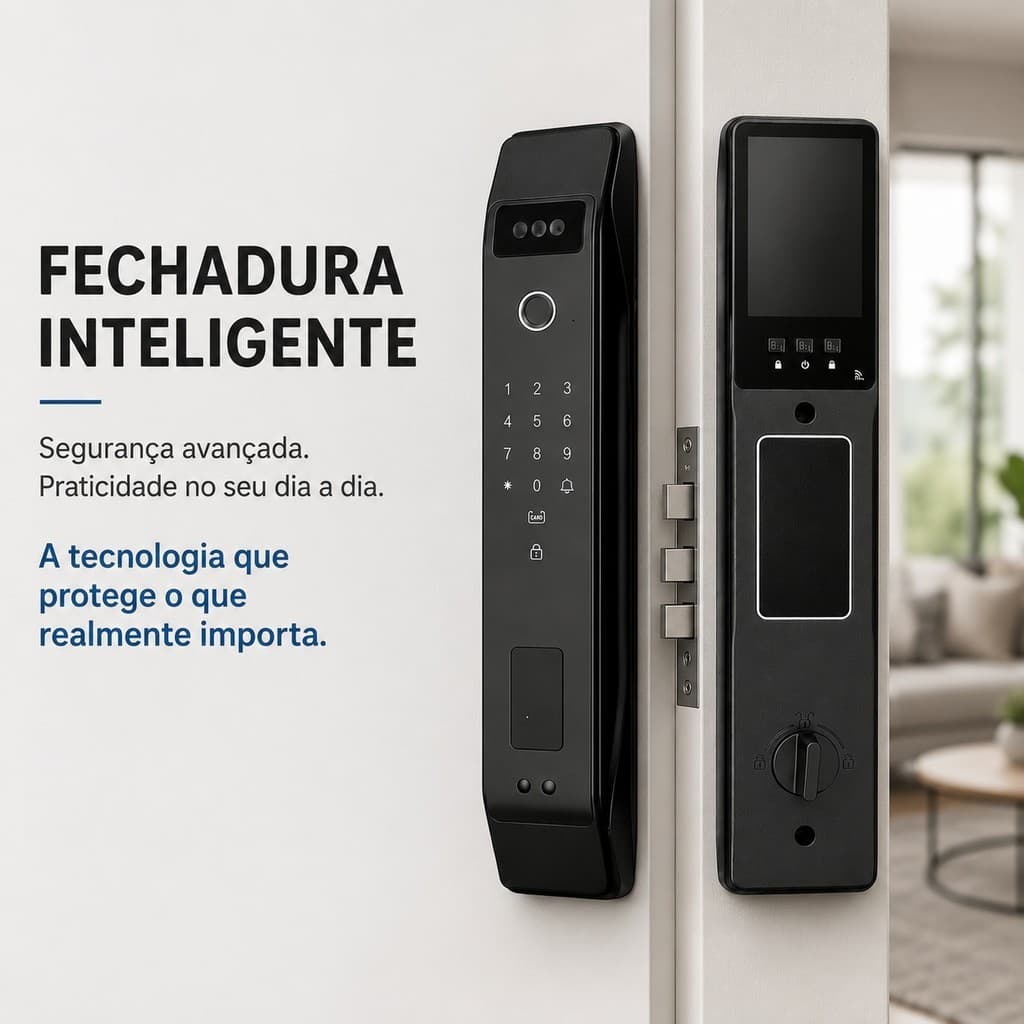 Fechadura Digital Inteligente Facial 3D Biometria WiFi App RFID