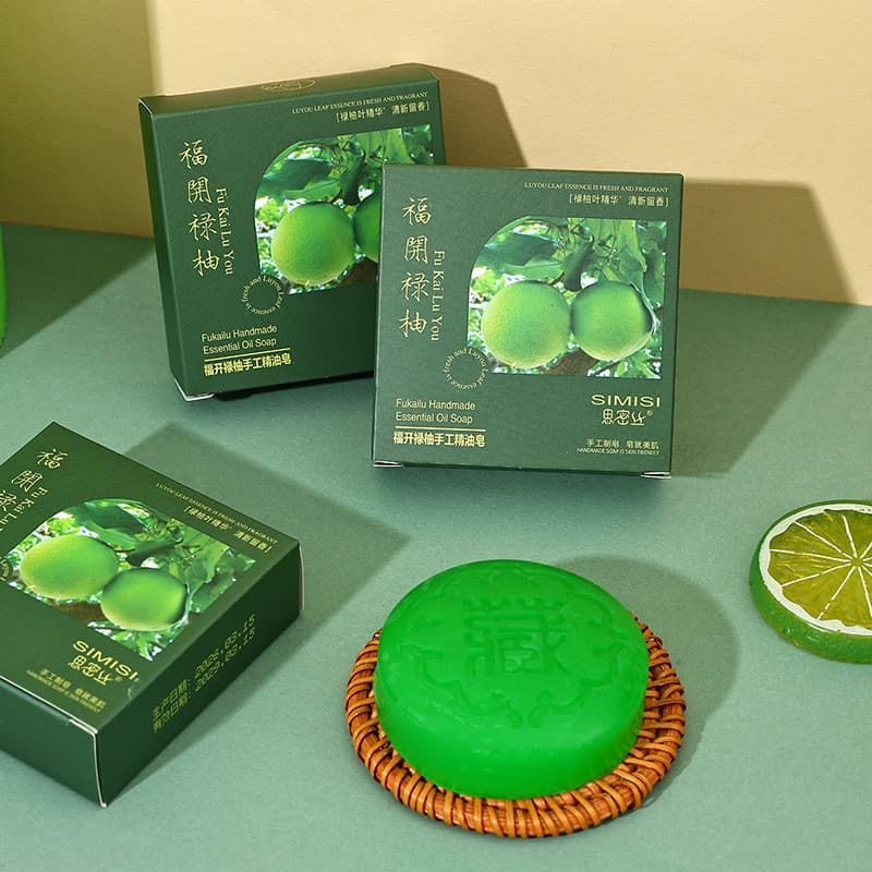 Luyou folha lavagem corporal verde toranja folha boa sorte hidratante banho fresco artesanal óleo essencial sabão folha