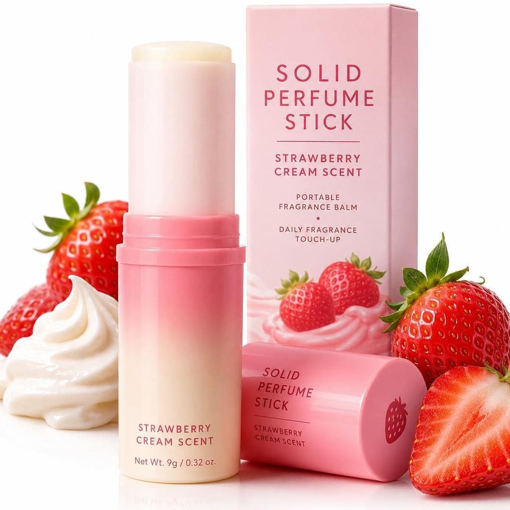 SolidStick, 1 unidade, Bálsamo Portátil com Fragrância de Morango | Notas de morango com uma fragrância que proporciona