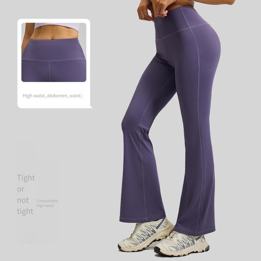 Cintura alta Hip Lift calças de Yoga nu sentir perna larga ligeiramente Fitness Pilates esportes queimado calças feminin