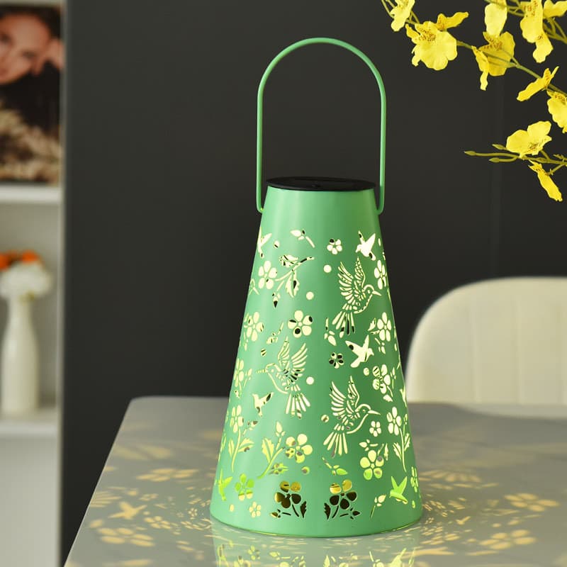 Ferro beija-flor oco lanterna Solar Retro lanterna jardim área de visão decoração ao ar livre luz atmosfera luz G8CX