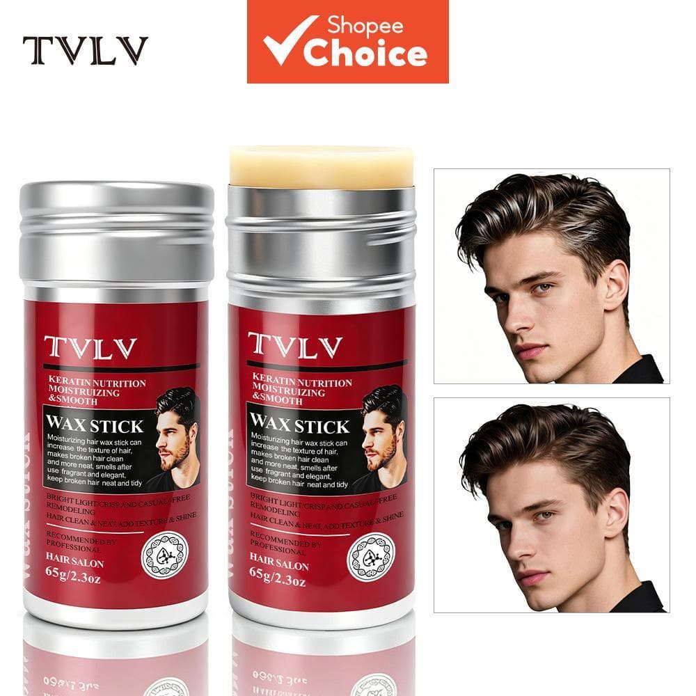 TVLV Bastão de Cera Capilar, Modelador Natural e Duradouro para Cabelos Volumosos, Cera de Finalização para Homens