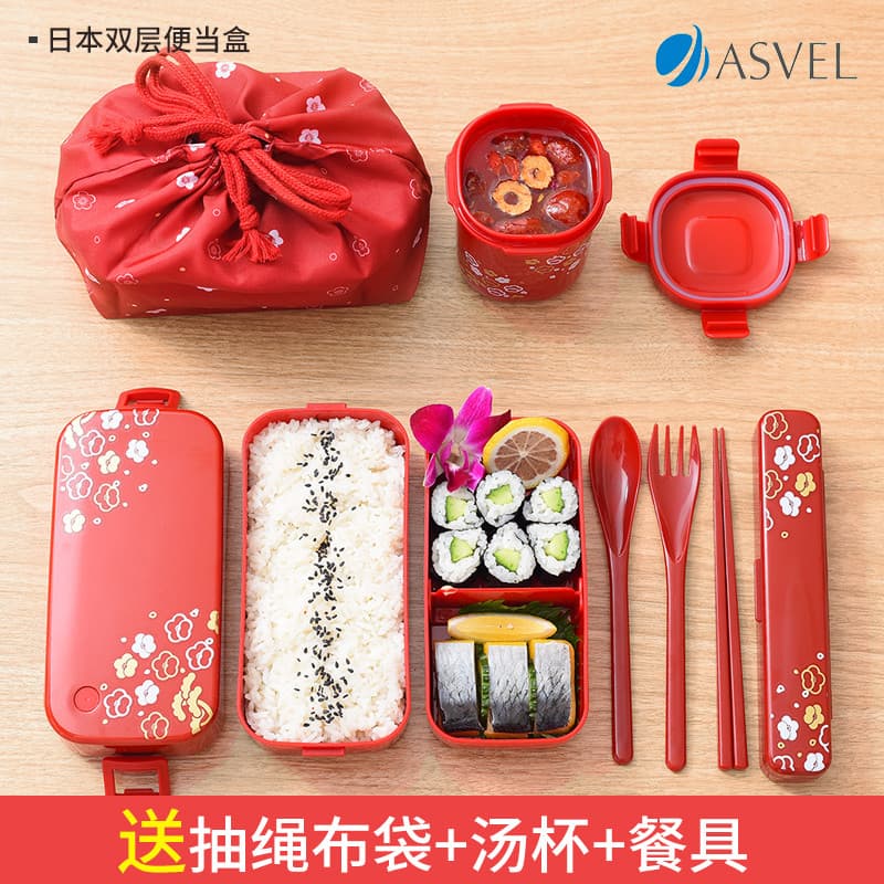 Estudantes japoneses bonito Multi-camada lancheira micro-ondas aquecimento menina lancheira portátil utensílios de mesa