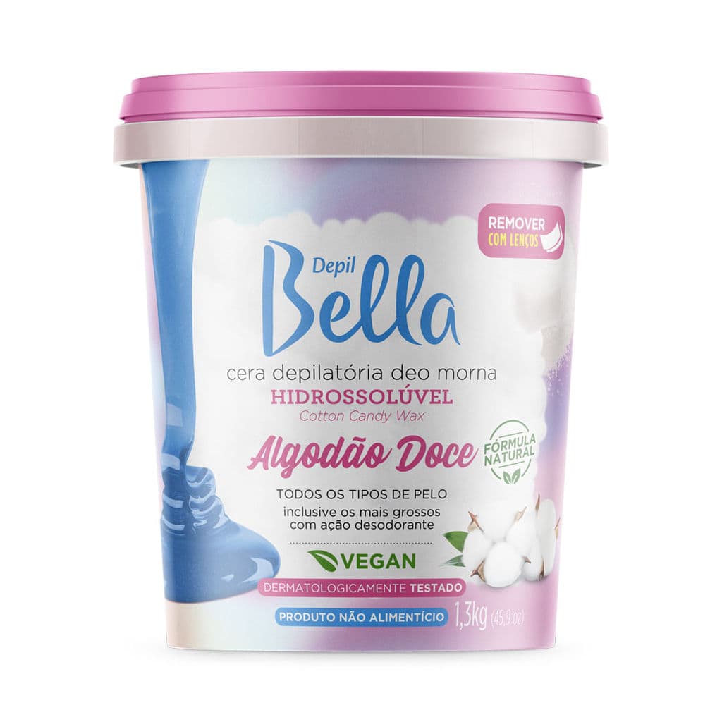 Cera Quente Depilatória Hidrossolúvel Algodão Doce Depil Bella