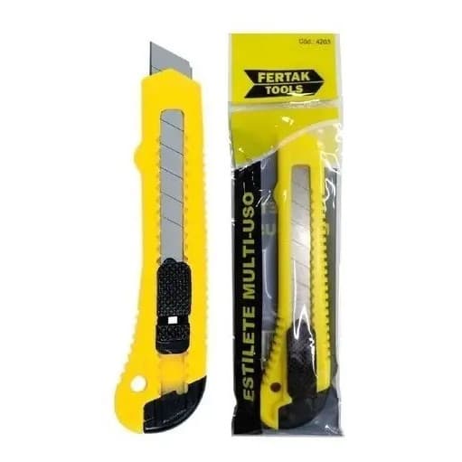 Estilete Multiuso Fertak Lâmina 18mm Profissional Com Trava
