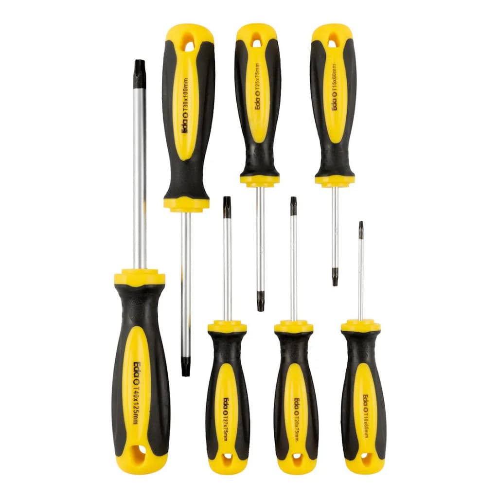 Chave Torx Tipo Fenda 7 Peças Jogo T10 A T40 Ponta Furo Guia