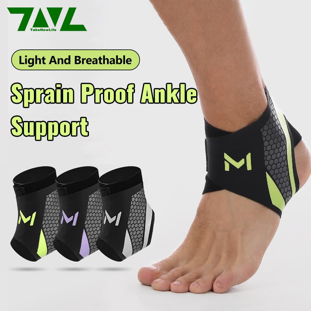 TNL 1PC Profissional Ajustável Compressão Tornozelo Cinta Suporte Para Basquete Correndo Vôlei Respirável Elástico Manga