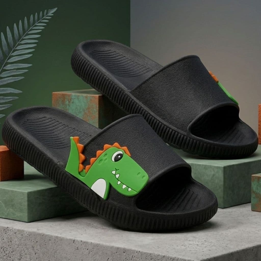 Chinelo Slide Infantil Menino Dinossauro Antiderrapante Leve Confortável