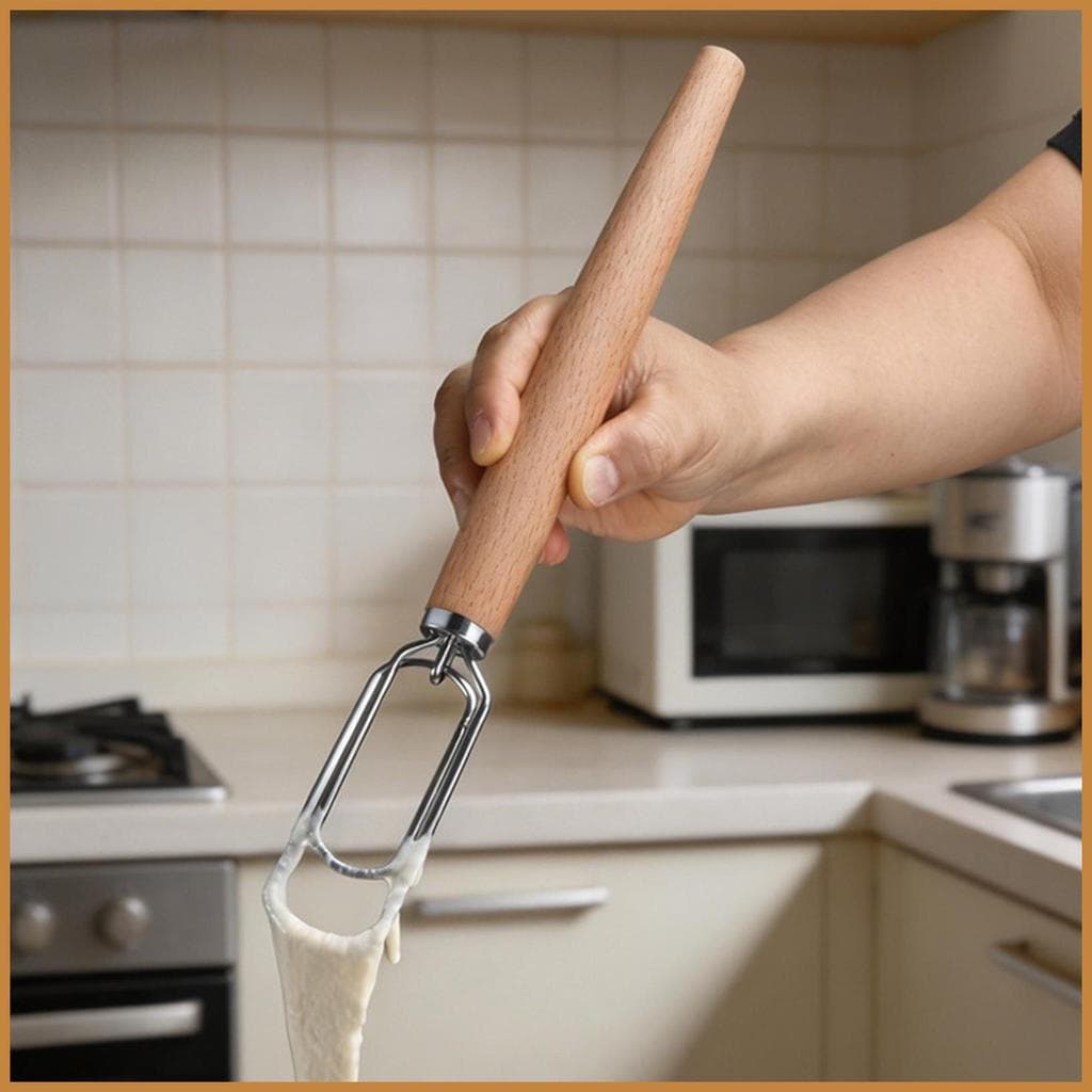 Batedeira manual dinamarquesa de aço inoxidável, à prova de ferrugem, usada para massa, massa fermentada para assar pão,