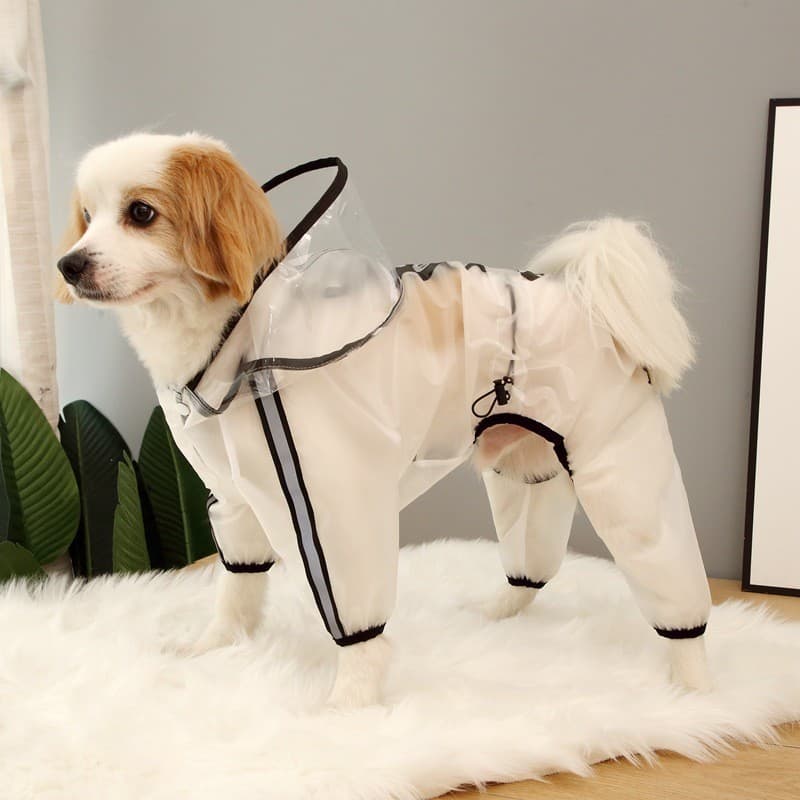 Capa de chuva para cães de estimação, quatro pernas, com capuz, à prova d'água, com tudo incluído, Golden Retriever, pel