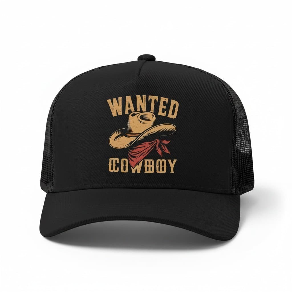 Boné Cowboy Masculino Feminino Sertanejo Agro Wanted Preto De Telinha