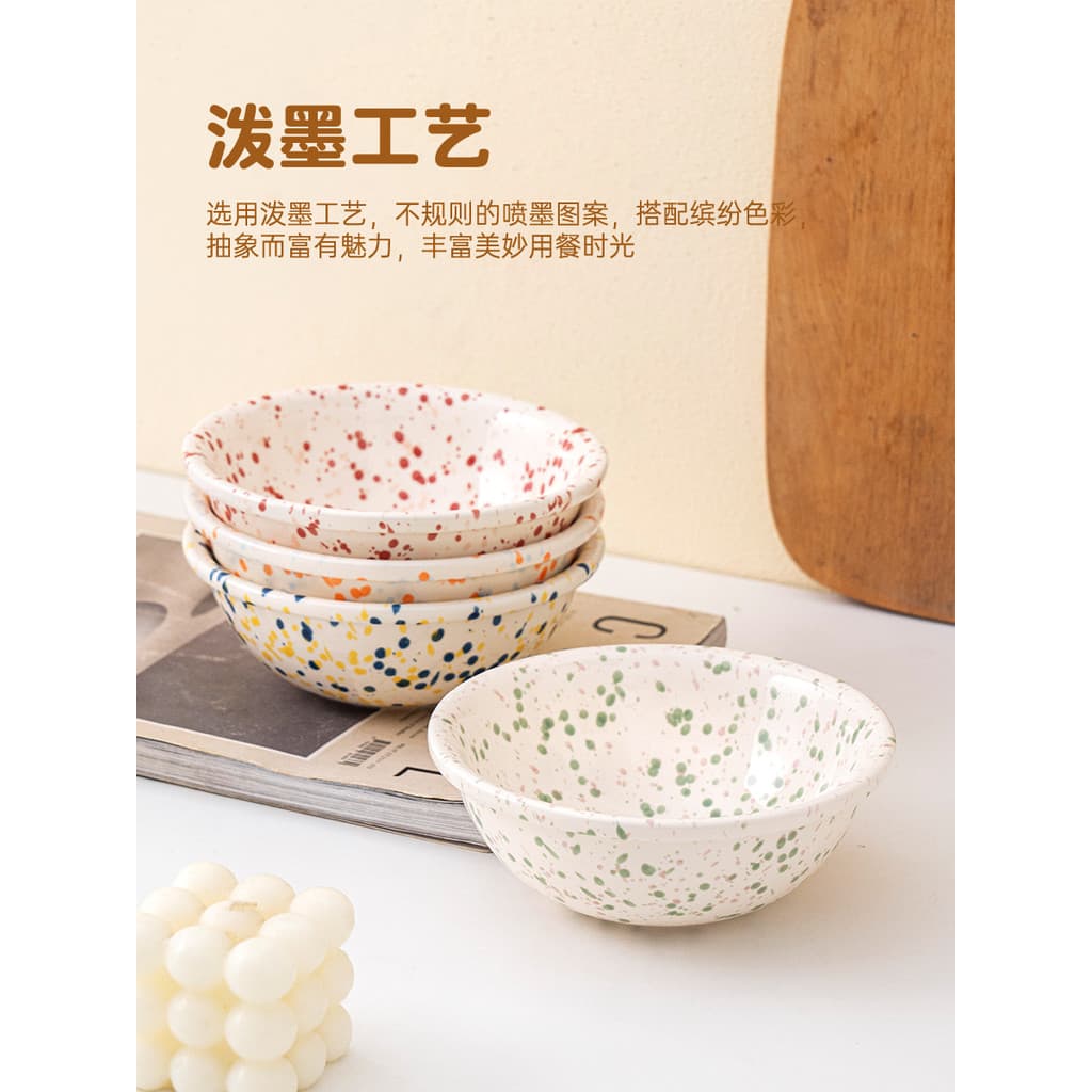 Ezicok tigela de iogurte de cerâmica, tigela de café da manhã doméstica, sobremesa, tigela de salada de 6 espaços, utens