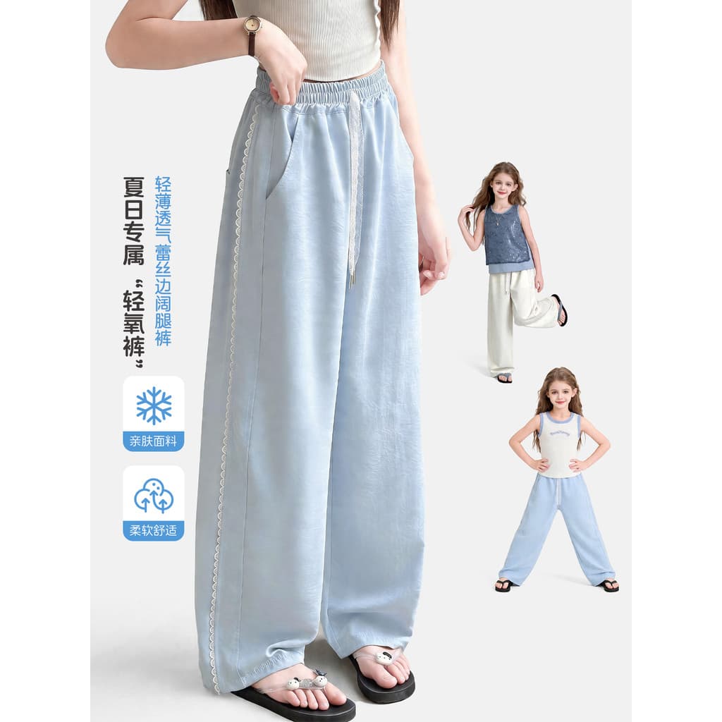 Meninas calças verão estilo fino 2026 novo estilo estilo ocidental grandes crianças meninas calças casuais calças de per