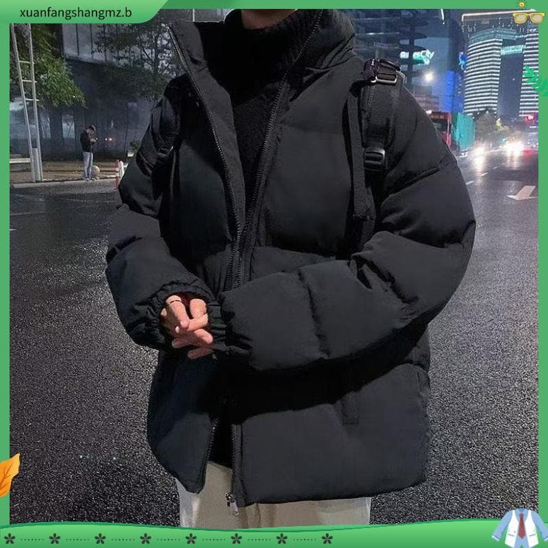 Jaqueta acolchoada masculina jaqueta acolchoada inverno engrossado na moda solta gola alta bonito pão quente acolchoado