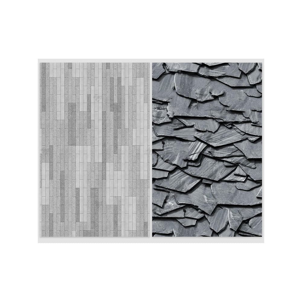 Paisagem ao ar livre parede quadrada pedra à terra granito paisagem pavimentação adesivos material SU PS HD material 3D