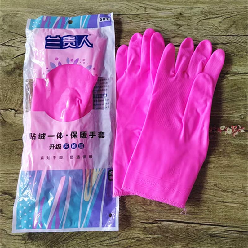 Languire curto durável à prova dwaterproof água trabalho doméstico látex borracha luvas de couro lavanderia lavar louça