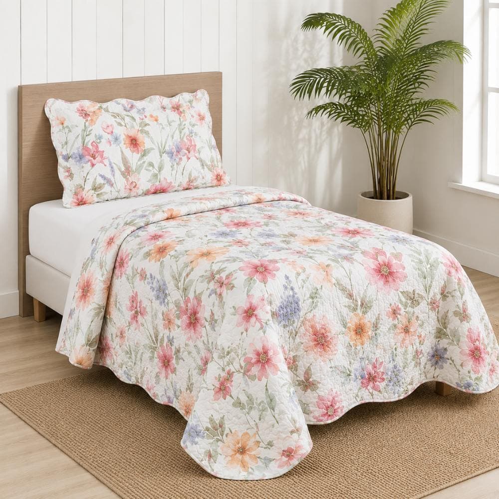 Kit Cama Resistente Solteiro Estampa Florida 2 Peças Toque Macio para Quarto