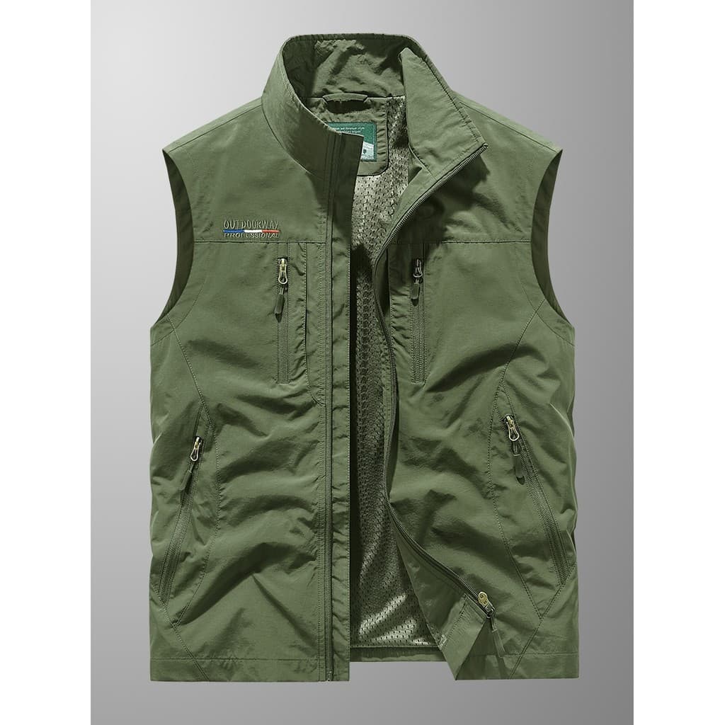 Colete masculino primavera outono fino Casual respirável colete jaqueta masculina jovem de meia-idade idosos de secagem