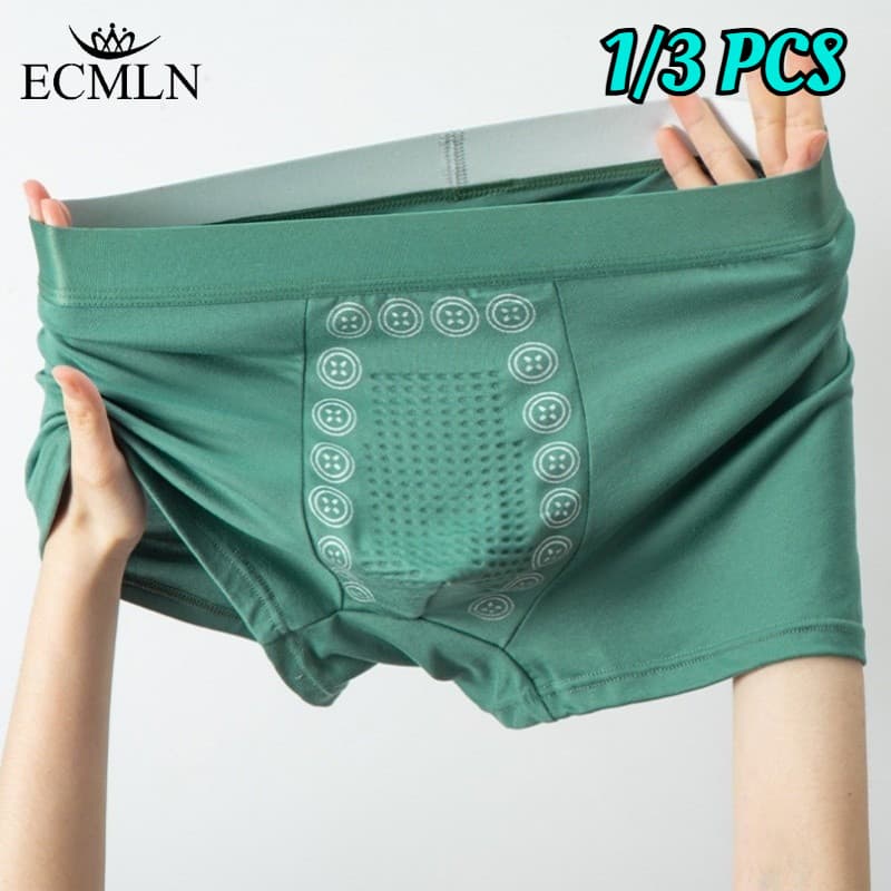 ECMLN 1/3 Pcs Homens Massagem Partículas Boxer Cuecas Sem Costura Respirável Quatro Cantos Conforto Roupa Interior Espor
