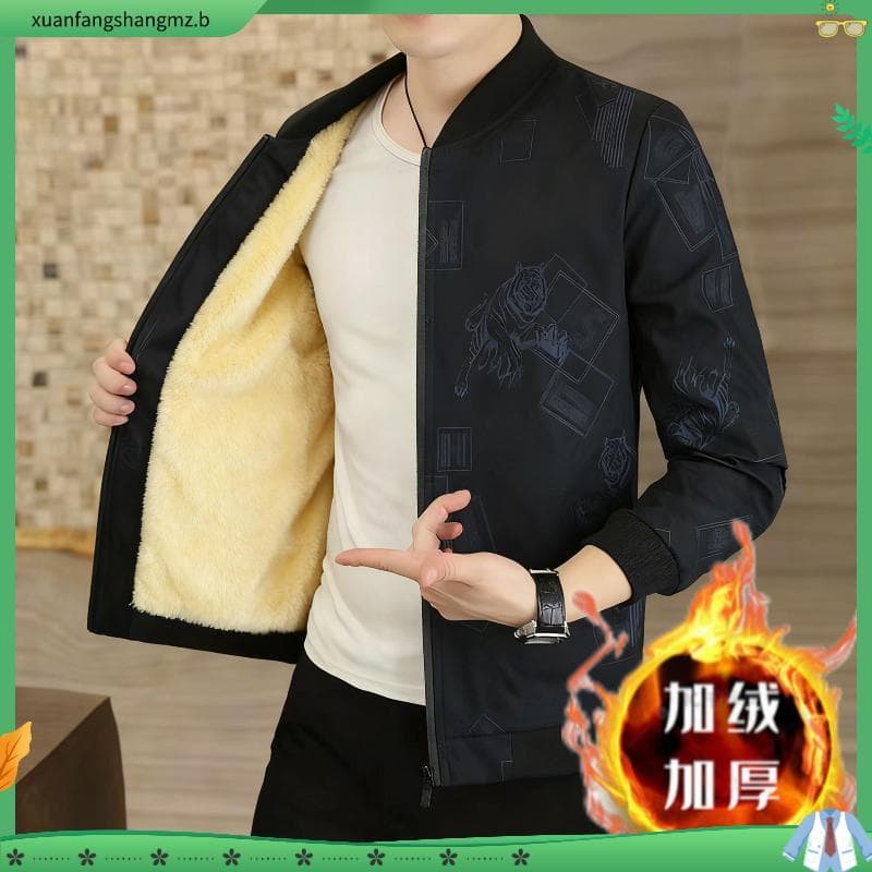 Jaqueta masculina de lã outono inverno novo estilo versão coreana meia-idade juventude moda na moda