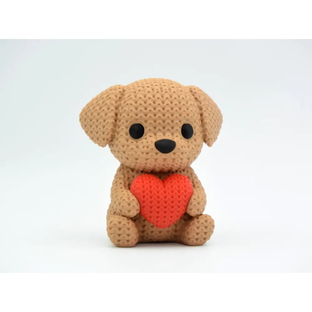 Cachorro Croche Impresso Em 3d Com Coração