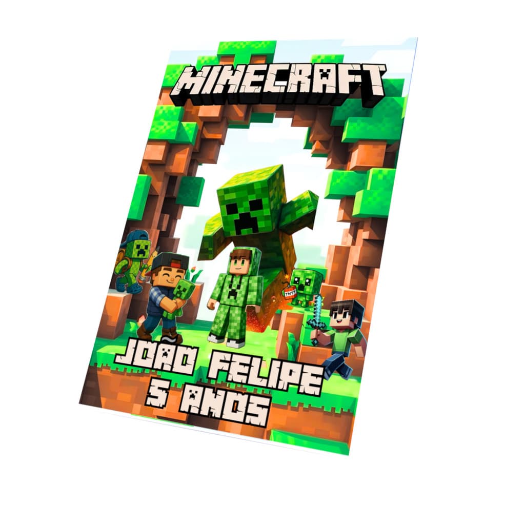 Livrinho De Colorir Minecraft Lembrancinha Personalizada Com Nome e Idade