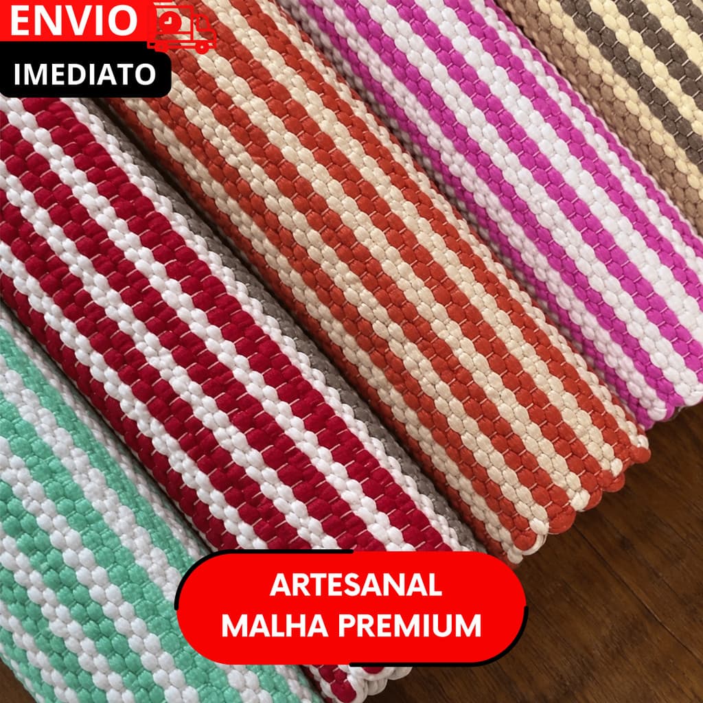 Tapete Tear Quadro 78x48cm Artesanal Para Sala Quarto Banheiro Cozinha - Sortido