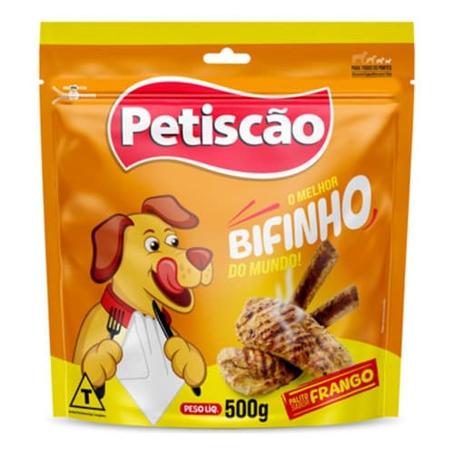Petisco Petiscao Bifinho Palito Frango 500Gr