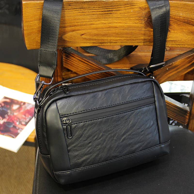 Versão coreana simples saco do mensageiro masculino moda Casual bolsa de ombro masculino pequeno quadrado saco portátil